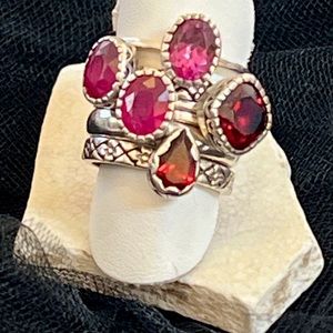 Stackable rings genuine gemstones